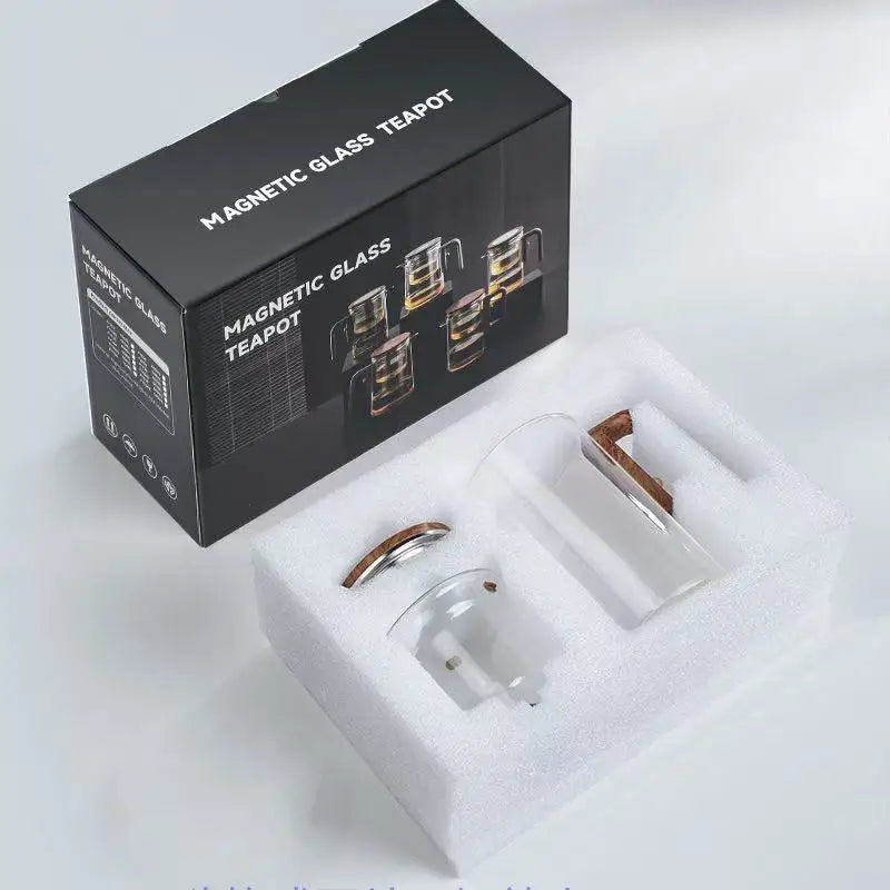 Glass Tea Pot Kettle Infuser 600ML Teapot Water Separation Inner Magnet One Click Magnetic Switch Tea Filtration Cup Set