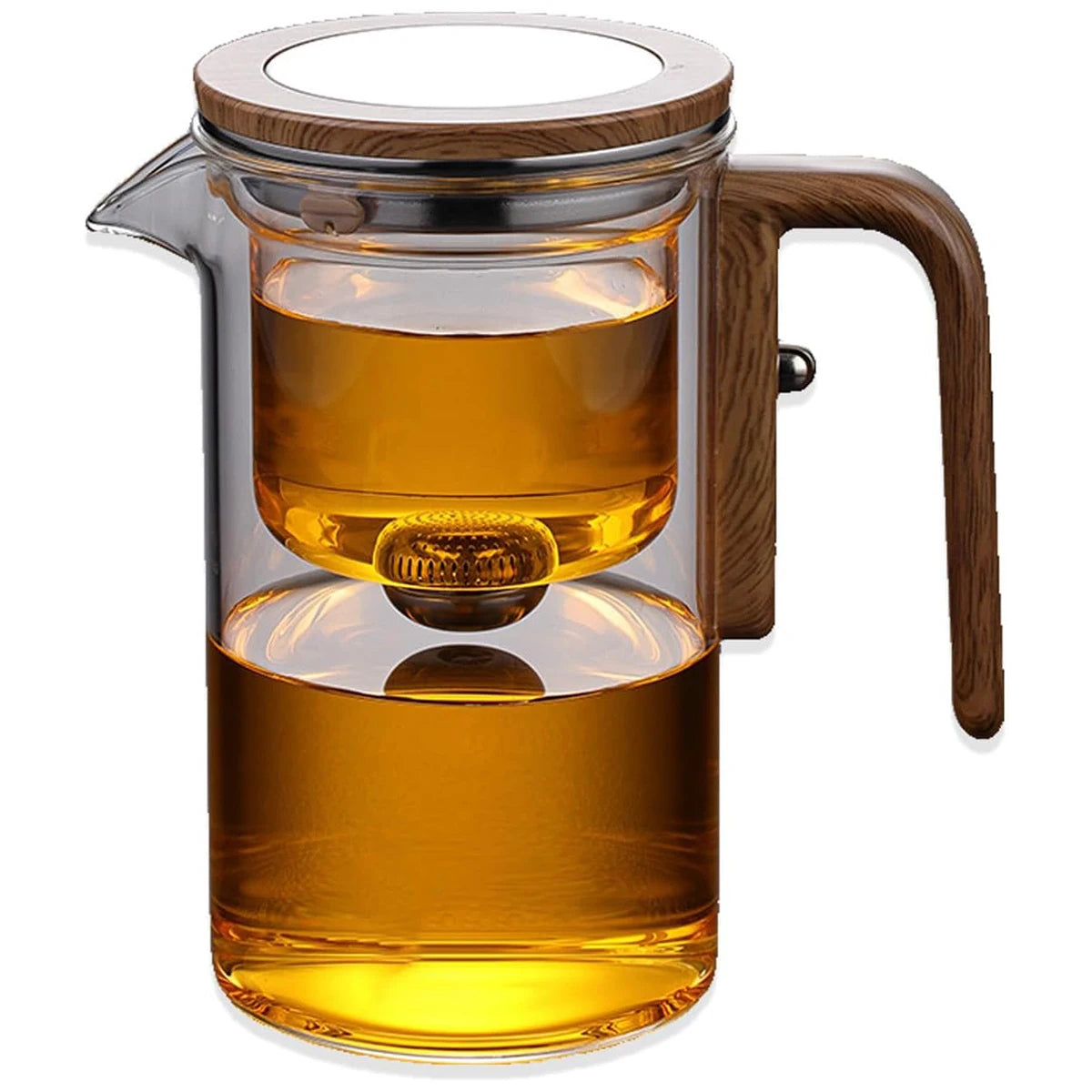 Glass Tea Pot Kettle Infuser 600ML Teapot Water Separation Inner Magnet One Click Magnetic Switch Tea Filtration Cup Set